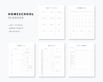 Preview of Minimal Homeschool Planner | 60+ Pages