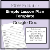 Minimal Lesson Plan Template (Read Aloud, ELA, Library, Re