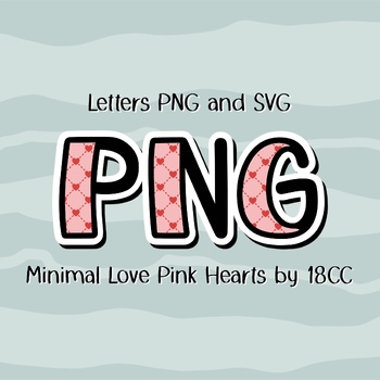 Preview of Minimal Love Pink Hearts Letters ‪PNG‬ SVG