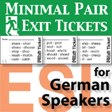English Pronunciation Minimal Pair Exit Tickets German Spe