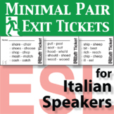 English Pronunciation Minimal Pair Exit Tickets Italian Sp