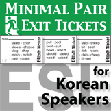 English Pronunciation Minimal Pair Exit Tickets Korean Spe