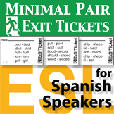 English Pronunciation Minimal Pair Exit Tickets Spanish Sp