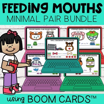 Preview of Minimal Pair Feeding Mouths BUNDLE | Boom Cards™ | Distance Learning