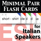 English Pronunciation Minimal Pair Flash Cards Italian Spe