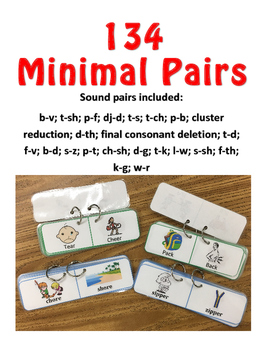 Minimal Pair Flip Cards 134 Pairs By Jaimee S Speech Corner Tpt