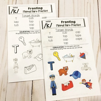 Minimal Pairs Activity Booklets for Fronting | TPT
