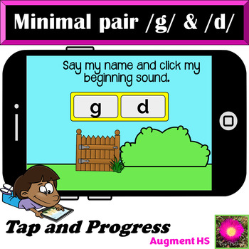 Preview of Minimal Pairs D G Initial Boom Cards™ Beginning sounds D and G
