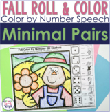 Minimal Pairs Fall Roll and Color by Number for Speech Therapy
