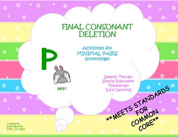 Preview of Minimal Pairs Final Consonant Deletion Phonology Distance Learning