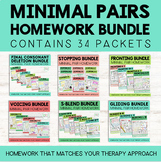 Minimal Pairs Homework | Speech Therapy – BUNDLE