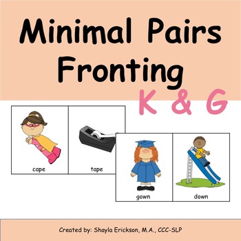 Preview of Minimal Pairs K and T, G and D | Fronting and Backing