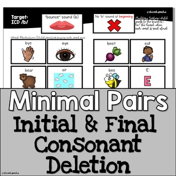Preview of Minimal Pairs: Initial & Final Consonant Deletion | Speech Therapy | Teletherapy