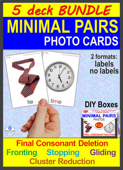 Preview of Minimal Pairs Bundle Photo Cards: FCD; Fronting; Stopping; Gliding; Cl Red