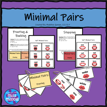 Preview of Minimal Pairs: Speech Therapy - Phonology - Distance Learning