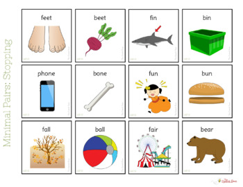 Minimal Pairs: Stopping Interactive Book and Pictures by The Speech Buzz