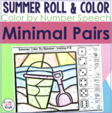 Minimal Pairs Summer Roll and Color by Number for Speech Therapy