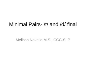 Preview of Minimal Pairs T and D in the final position (final consonant devoicing)