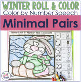 Minimal Pairs Winter Roll and Color by Number for Speech Therapy