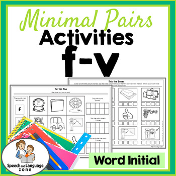 Preview of Minimal Pairs activities - f-v - word initial - speech therapy - voicing