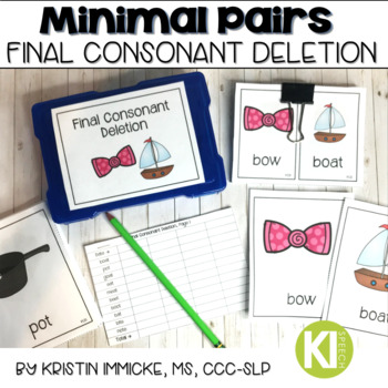 Preview of Minimal Pairs for Final Consonant Deletion Printable Cards for Speech Therapy