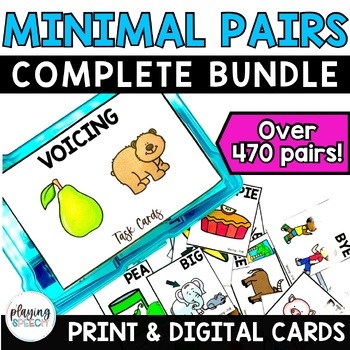 Preview of Minimal Pairs for Speech Therapy Printable and Boom Cards