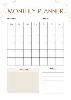 Minimal and Clean Monthly Planner by lachache ilyes | TPT