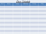 Minimalist Class Schedule | Teacher Schedule Template | 1 