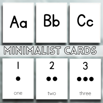Preview of Minimalist Counting and Alphabet Flashcards - Prek, Kindergarten, Homeschool