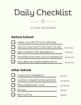 Minimalist Daily Checklist Across School Age Students by Robert Moraleda