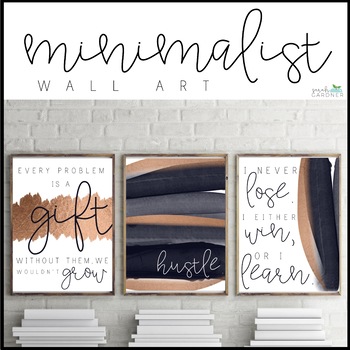 Minimalist Growth Mindset Posters - Blush, Navy, Gold by Sarah Gardner