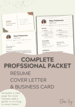 Preview of Minimalist Professional Packet - Resume, Cover Letter, Business Card Template