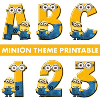 Minion Alphabet Letters and Numbers Printables by Wowrksheetsy kids