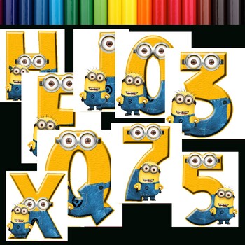 Minion Alphabet Letters and Numbers Printables by Wowrksheetsy kids