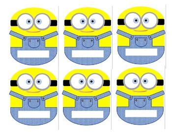 Preview of Minion Themed Classroom Name Decals