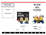 Minion Welcome back to school brochure** Editable