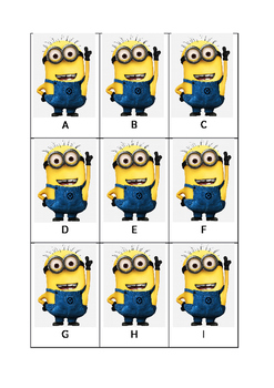 minion alphabet flash cards set of each upper and lower case tpt