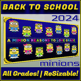 Minions 2024 Editable Back To School Classroom Bulletin Bo