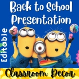 Minions  Decor Editable Back to School Night Presentation 
