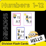 Minions Division Flash Cards - NUMBERS 1-12
