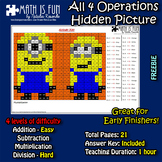 Minions Mystery Picture - 4 operations - add, sub, multipl