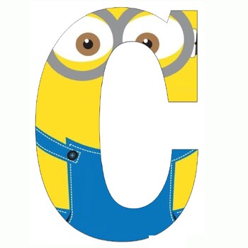 Minions Printable Alphabet Letters A-Z and Numbers 0-9 by KEMOSCHOOL