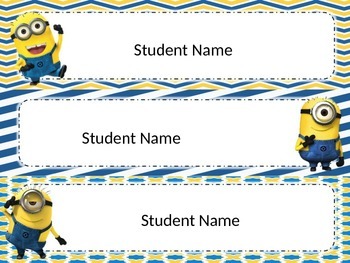 Minions Themed Student Tags By Looney For Second Grade Tpt