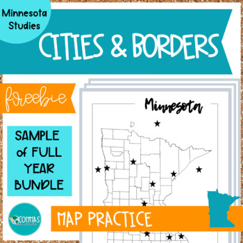 Preview of FREEBIE - Minnesota History Sample | Cities & Borders Map Practice