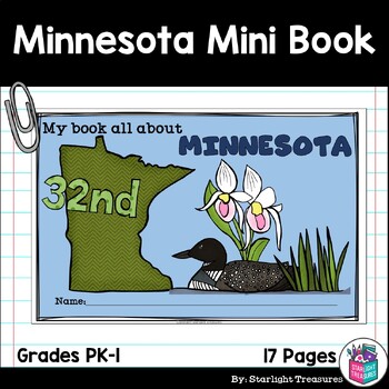 Preview of Minnesota Mini Book for Early Readers - A State Study