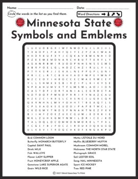 Minnesota Word Search Print – Minnesota Awesome
