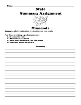 summary assignment minnesota