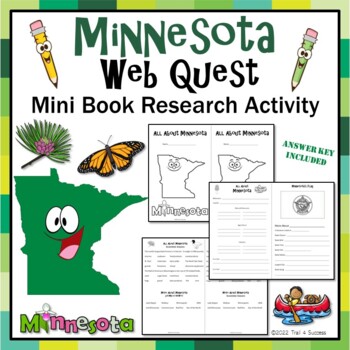 Preview of Minnesota Worksheets Reading Research Webquest Mini Book