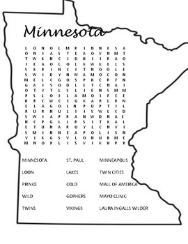 Minnesota Word Search