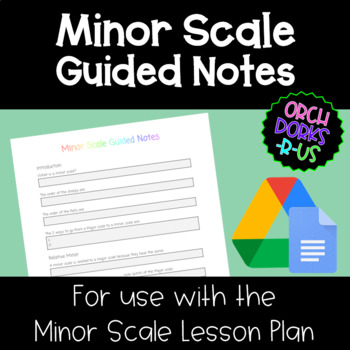 Preview of Minor Scale Lesson Plan - Guided Notes